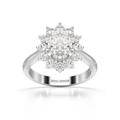 2.12 CT Oval Cut Halo Lab Diamond Ring