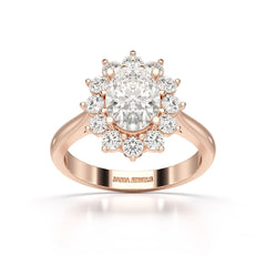2.12 CT Oval Cut Halo Lab Diamond Ring