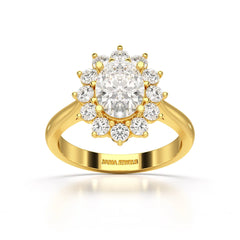 2.12 CT Oval Cut Halo Lab Diamond Ring