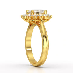 2.12 CT Oval Cut Halo Lab Diamond Ring