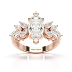 3.7 CT Marquis Cut Lab Diamond Ring