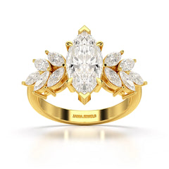 3.7 CT Marquis Cut Lab Diamond Ring
