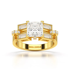 2.54 CT Princess Cut Lab Diamond Ring