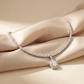 13.74 CT Pear & Round-Cut Diamond Teardrop Tennis Necklace