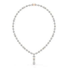 36.46 CT Lab Diamond Round Marquise Necklace