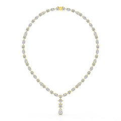 36.46 CT Lab Diamond Round Marquise Necklace