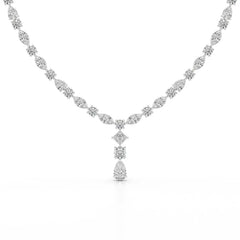 36.46 CT Lab Diamond Round Marquise Necklace
