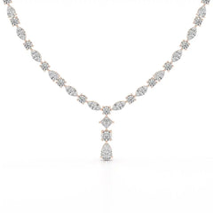 36.46 CT Lab Diamond Round Marquise Necklace