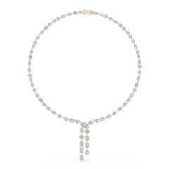 33.14 CT Lab Diamond Heart Cut Marquise Necklace