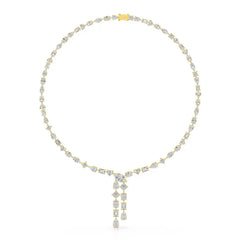 33.14 CT Lab Diamond Heart Cut Marquise Necklace