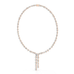 33.14 CT Lab Diamond Heart Cut Marquise Necklace