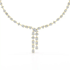 33.14 CT Lab Diamond Heart Cut Marquise Necklace