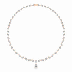 20.83 CT Lab Diamond Pear Cut Emerald Necklace