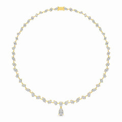 20.83 CT Lab Diamond Pear Cut Emerald Necklace