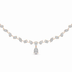 20.83 CT Lab Diamond Pear Cut Emerald Necklace