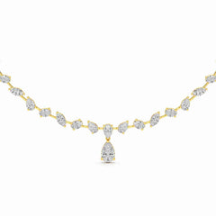 20.83 CT Lab Diamond Pear Cut Emerald Necklace