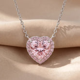 14.64 CT Heart & Round-Cut Halo Pendant