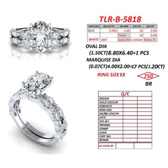 2.74 CT Marquise Solitaire Eternity Bridal Set Ring