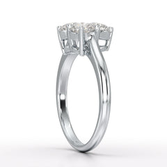 3 Stone Triangle Cut 1.03 CT Lab Diamond Engagement Ring - Jama Jewels