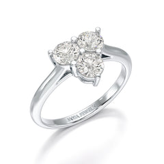 3 Stone Triangle Cut 1.03 CT Lab Diamond Engagement Ring - Jama Jewels