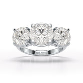 Round Lab Diamond Three Stone 6.07 CT Wedding Ring - Jama Jewels