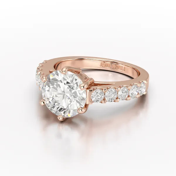 Lab Diamond 3.74 CT Round Cut Wedding Ring - Jama Jewels