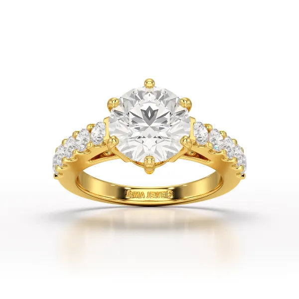 Lab Diamond 3.74 CT Round Cut Wedding Ring - Jama Jewels