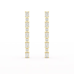 8.27 CT Lab Diamond Emerald Cut Dangle Drop Earring