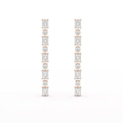 8.27 CT Lab Diamond Emerald Cut Dangle Drop Earring