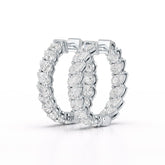 Pear Cut Lab Diamond Hoop Earrings