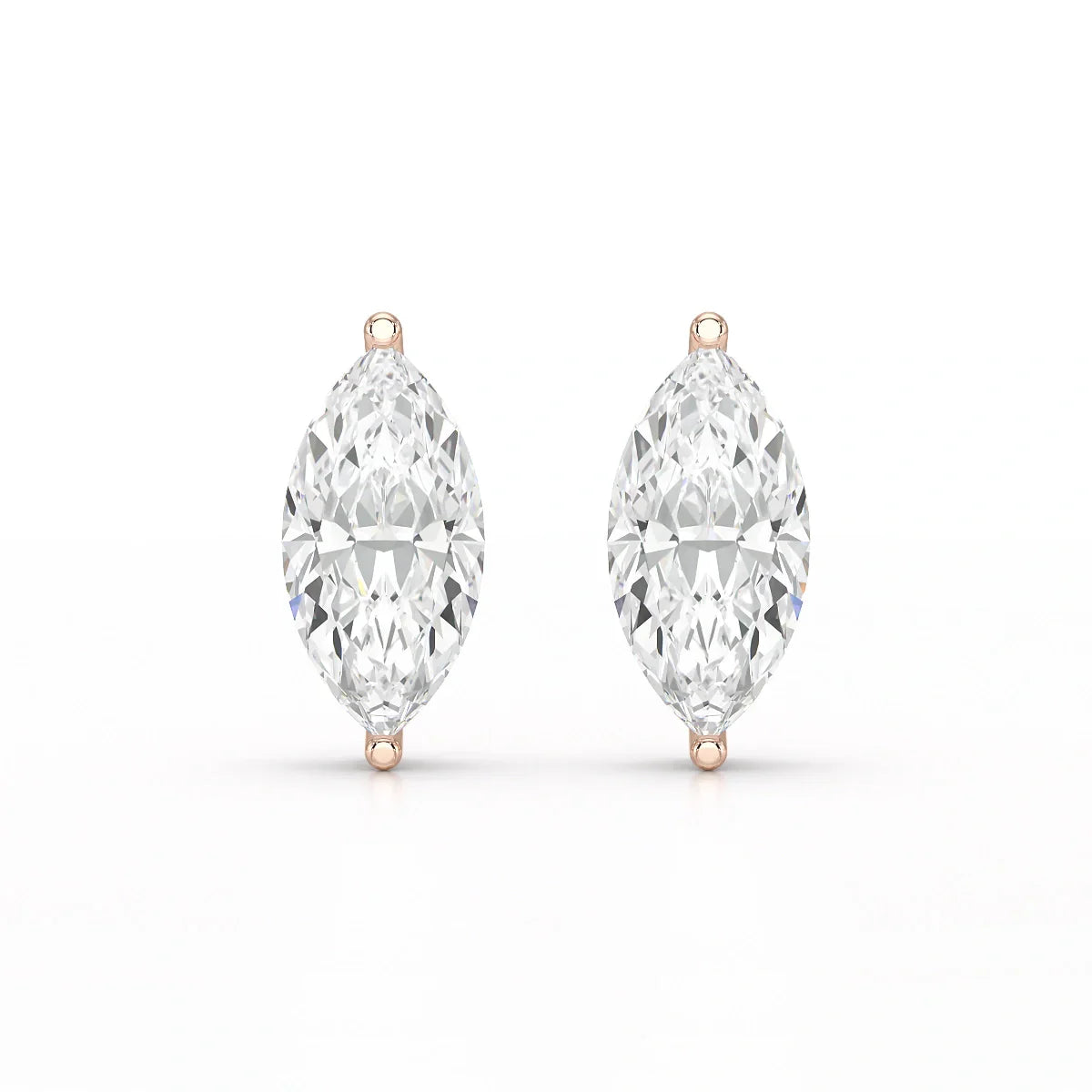 1 CT Marquise Stud Lab Diamond Earrings