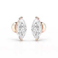 1 CT Marquise Stud Lab Diamond Earrings