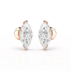 1 CT Marquise Stud Lab Diamond Earrings