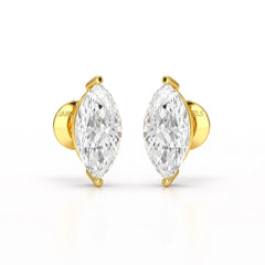 1 CT Marquise Stud Lab Diamond Earrings
