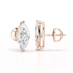 1 CT Marquise Stud Lab Diamond Earrings