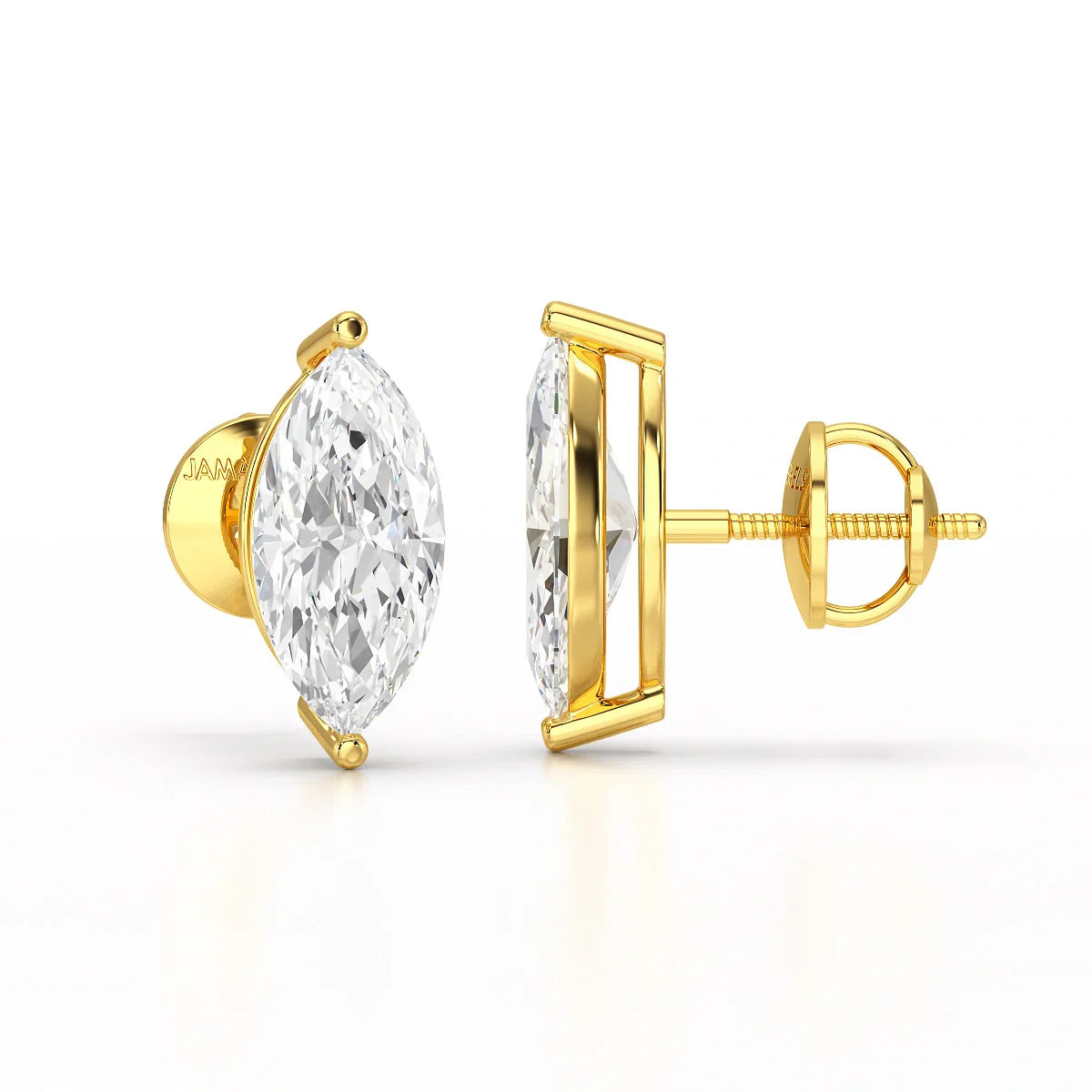 1 CT Marquise Stud Lab Diamond Earrings