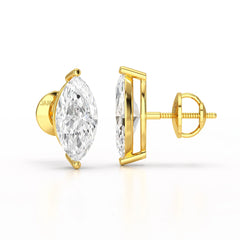 1 CT Marquise Stud Lab Diamond Earrings