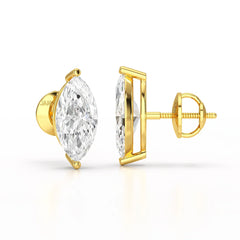 1 CT Marquise Stud Lab Diamond Earrings