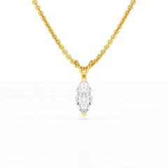 1 CT Lab Grown Diamond Marquise Solitaire Pendant