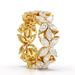 3.5 CT Marquise Cut Flower Shape Lab Diamond Ring