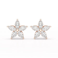 3 CT Marquise Cut Lab Diamond Stud Earrings