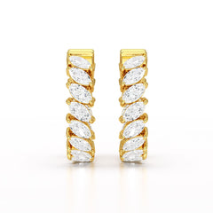3.4 CT Marquise Cut Lab Diamond Hoop Earrings