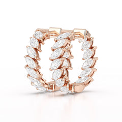3.4 CT Marquise Cut Lab Diamond Hoop Earrings