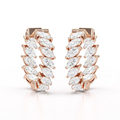 3.4 CT Marquise Cut Lab Diamond Hoop Earrings