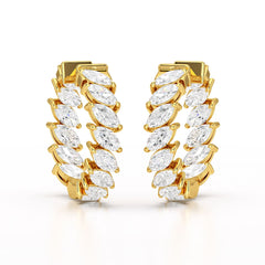 3.4 CT Marquise Cut Lab Diamond Hoop Earrings
