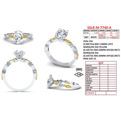 2.75 CT Oval Cut Side Stone Ring