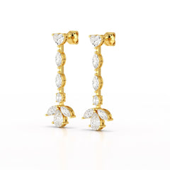 6 CT Multi shape Dangle Lab Diamond Earrings