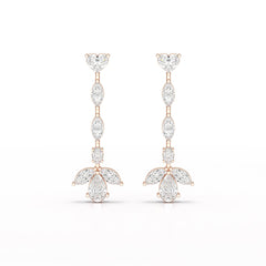 6 CT Multi shape Dangle Lab Diamond Earrings