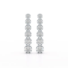 3 CT Lab Diamond Bridal Drop Dangle Earrings - Jama Jewels
