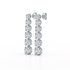 3 CT Lab Diamond Bridal Drop Dangle Earrings - Jama Jewels